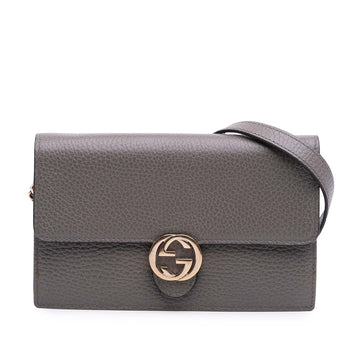 Gucci Leather Interlocking G Dollar Wallet on Chain