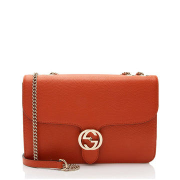 Gucci Leather Interlocking G Medium Shoulder Bag (SHF-CvvGnm)