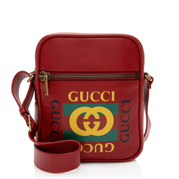 Gucci Leather Logo Messenger (SHF-pLuM4p)
