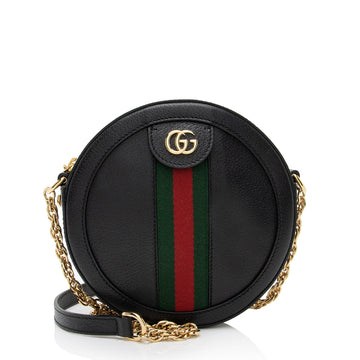 Gucci Leather Ophidia Round Mini Shoulder Bag (SHF-lSFNlA)