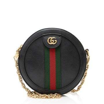 Gucci Leather Ophidia Round Mini Shoulder Bag