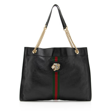Gucci Leather Rajah Large Tote (SHF-19743)