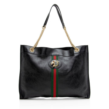 Gucci Leather Rajah Large Tote (SHF-23398)