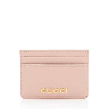 Gucci Leather Script Card Case
