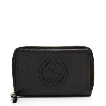 Gucci Leather Soho Medium Zip Around Wallet (SHF-23683)