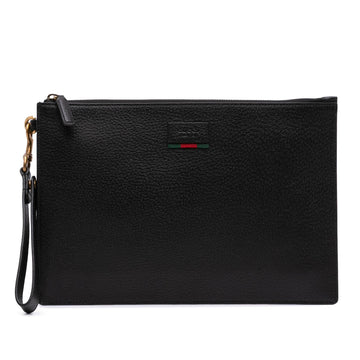 Gucci Leather Web Agora Clutch