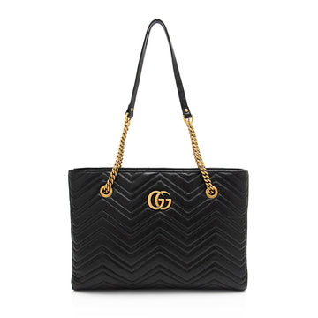 Gucci Matelasse Calfskin GG Marmont Medium Chain Tote