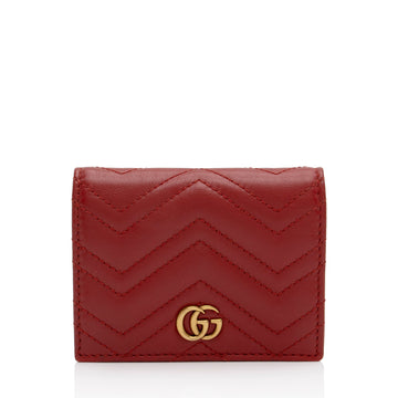 Gucci Matelasse Leather GG Marmont Card Case Wallet (SHF-o0HCO4)
