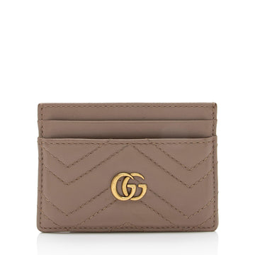Gucci Matelasse Leather GG Marmont Card Case (SHF-oTHyTR)