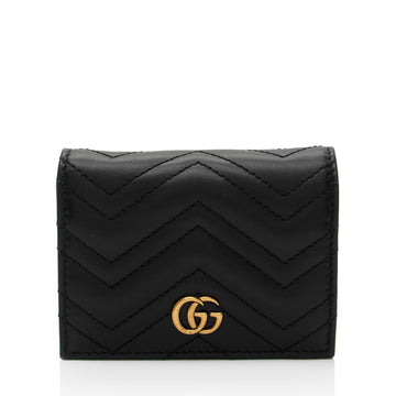 Gucci Matelasse Leather GG Marmont Card Case (SHF-AcctXE)