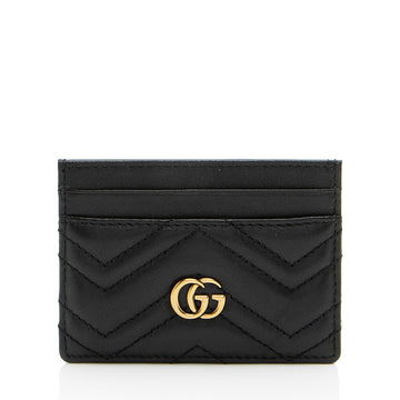 Gucci Matelasse Leather GG Marmont Card Case (SHF-OQEoh4)