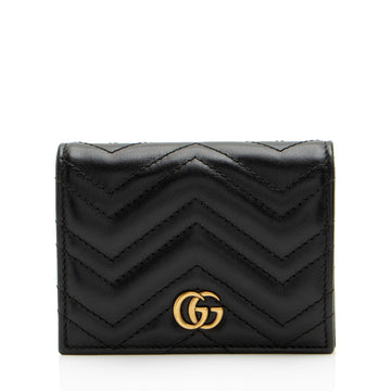 Gucci Matelasse Leather GG Marmont Card Wallet (SHF-vb1hJE)