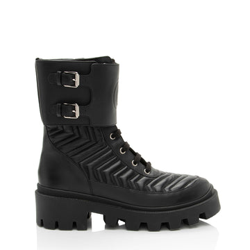 Gucci Matelasse Leather GG Marmont Charlotte Boots - Size 9 / 39