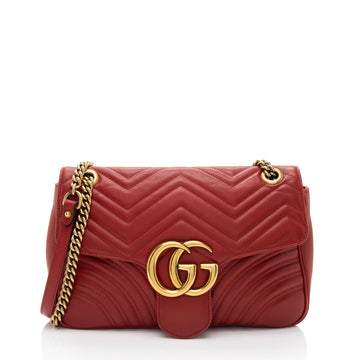 Gucci Matelasse Leather GG Marmont Medium Flap Bag (SHF-nwt9t4)