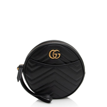 Gucci Matelasse Leather GG Marmont Round Wristlet (SHF-Zt6z5J)