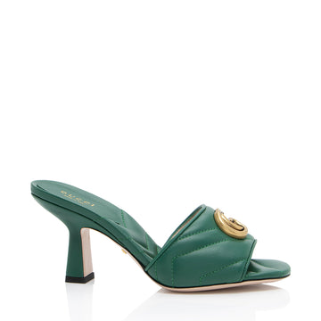 Gucci Matelasse Leather GG Marmont Slides - Size 5 / 35