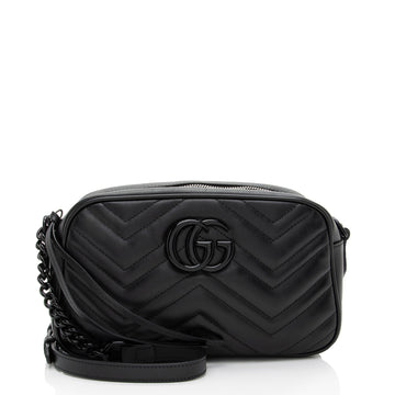 Gucci Matelasse Leather Monochrome GG Marmont Small Camera Bag