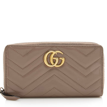 Gucci Matelasse Leather GG Marmont Zip Wallet (SHF-22654)