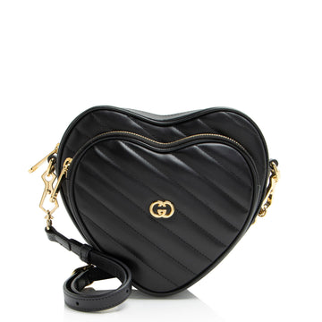 Gucci Matelasse Leather Interlocking G Heart Mini Shoulder Bag