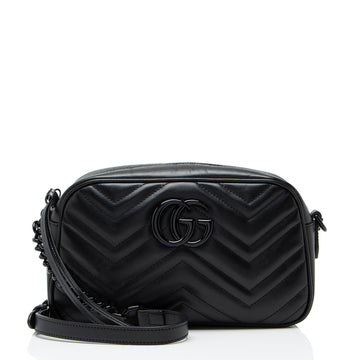Gucci Matelasse Leather Monochrome GG Marmont Small Camera Bag