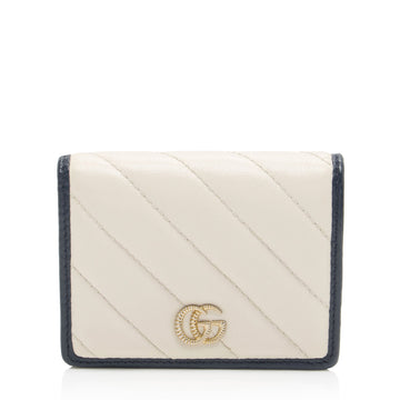 Gucci Matelasse Leather Torchon GG Marmont Card Case (SHF-q1dspc)