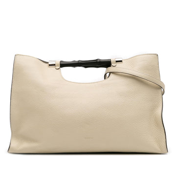 Gucci Medium Calfskin Bamboo Daily Shopper Satchel