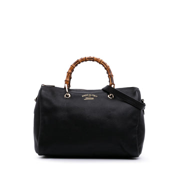 Gucci Medium Calfskin Bamboo Shopper Boston Bag