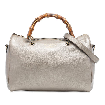 Gucci Medium Calfskin Bamboo Shopper Boston Bag