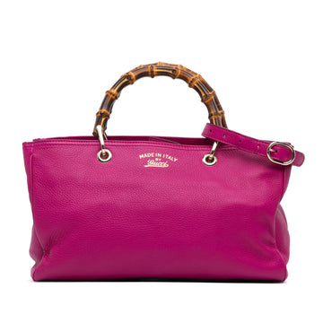 Gucci Medium Calfskin Bamboo Shopper Satchel