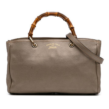 Gucci Medium Calfskin Bamboo Shopper Satchel