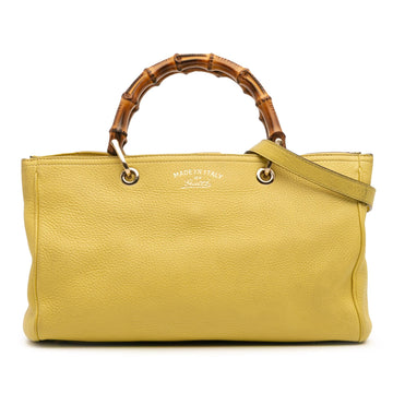 Gucci Medium Calfskin Bamboo Shopper Satchel