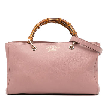 Gucci Medium Calfskin Bamboo Shopper Satchel