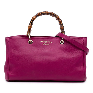 Gucci Medium Calfskin Bamboo Shopper Satchel