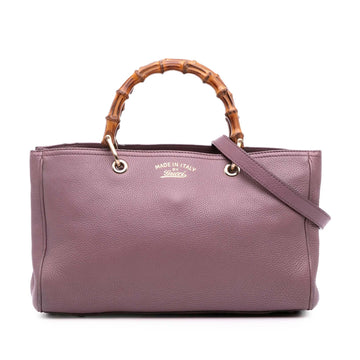 Gucci Medium Calfskin Bamboo Shopper Satchel