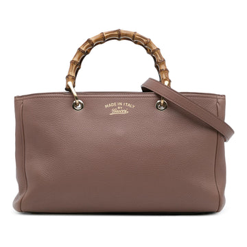 Gucci Medium Calfskin Bamboo Shopper Satchel