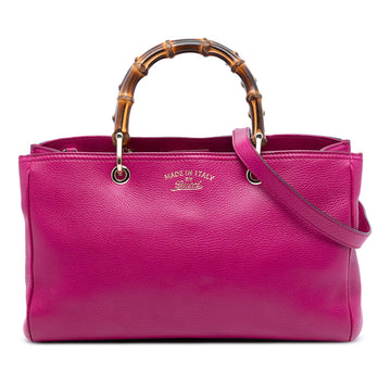 Gucci Medium Calfskin Bamboo Shopper Satchel