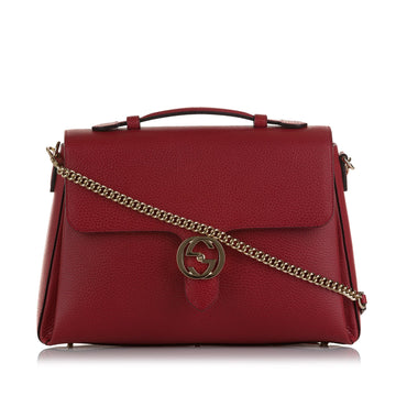 Gucci Medium Dollar Calf Interlocking G Satchel (SHG-sMohDR)