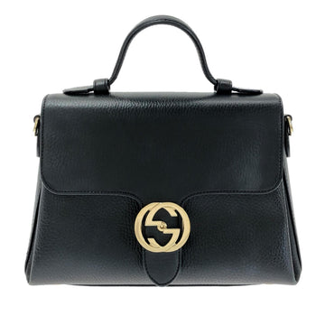 Gucci Medium Dollar Calf Interlocking G Satchel (SHG-q6A9lp)
