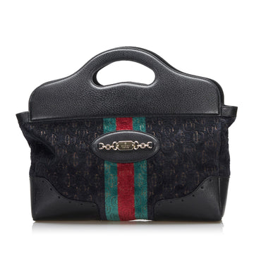Gucci Medium Embossed Horsebit Velvet Punch Tote (SHG-LahSsr)