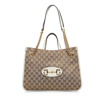 Gucci Medium GG Canvas Horsebit 1955 Tote (SHG-vcUCLM)