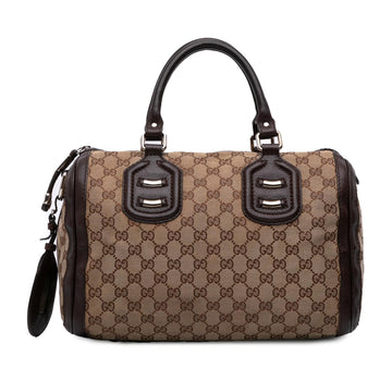Gucci Medium GG Canvas Techno Tag Boston Bag