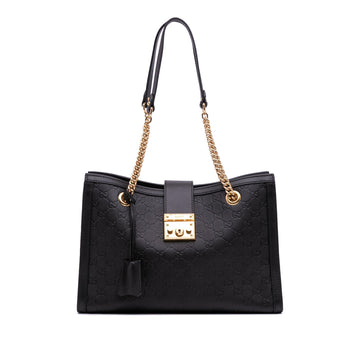Gucci Medium Guccissima Padlock Tote
