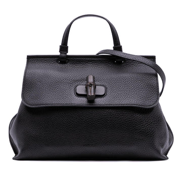 Gucci Medium Leather Bamboo Daily Satchel
