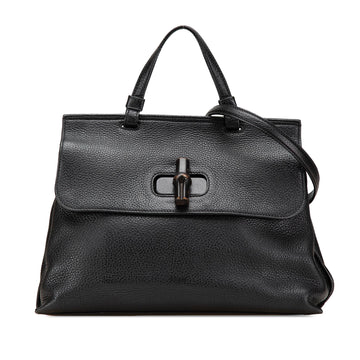 Gucci Medium Leather Bamboo Daily Satchel