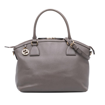 Gucci Medium Leather GG Charm Dome Satchel