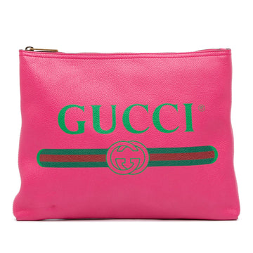 Gucci Medium Leather Logo Portfolio Clutch