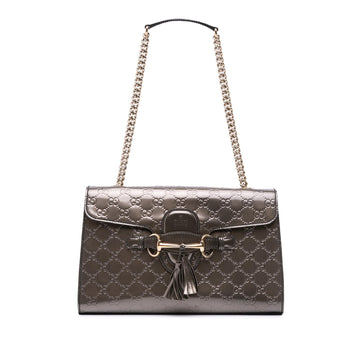 Gucci Medium Patent Guccissima Emily Shoulder Bag