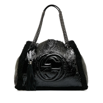 Gucci Medium 1:1 Rep Shearling Soho Chain Tote (SHG-dATtOX)