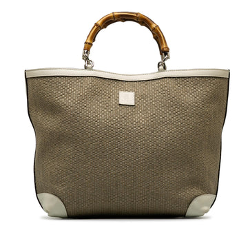 Gucci Medium Raffia Bamboo Shopper Tote (SHG-lv32Tc)