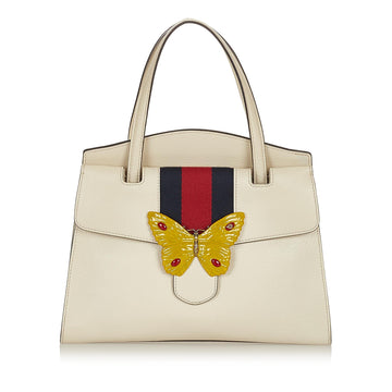 Gucci Medium Web Linea Butterfly Totem Satchel (SHG-31390)